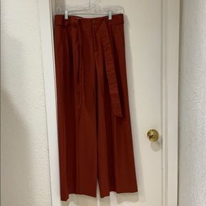 Anthropologie wide leg trousers with belt